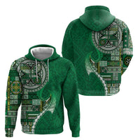 Samoan Siapo Art Tattoo Polynesian Pattern Hoodie Green Color - Polynesian Pride