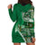 Samoan Siapo Art Tattoo Polynesian Pattern Hoodie Dress Green Color - Polynesian Pride