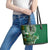 Samoan Siapo Art Tattoo Polynesian Pattern Leather Tote Bag Green Color - Polynesian Pride