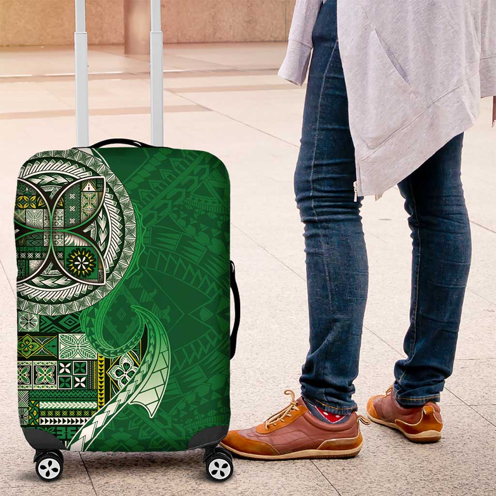 Samoan Siapo Art Tattoo Polynesian Pattern Luggage Cover Green Color LT03 Green - Polynesian Pride