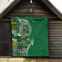 Samoan Siapo Art Tattoo Polynesian Pattern Quilt Green Color - Polynesian Pride