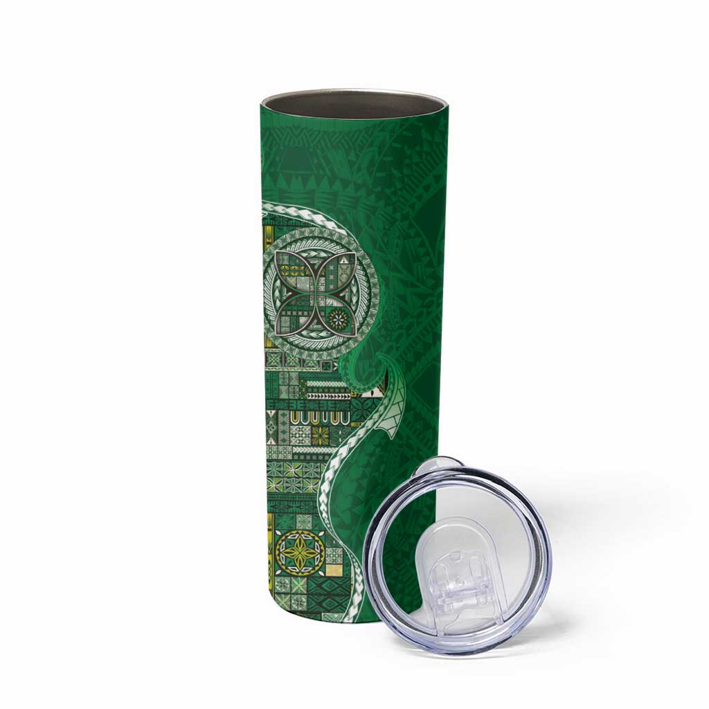 Samoan Siapo Art Tattoo Polynesian Pattern Skinny Tumbler Green Color LT03 - Polynesian Pride