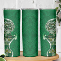 Samoan Siapo Art Tattoo Polynesian Pattern Skinny Tumbler Green Color LT03 - Polynesian Pride