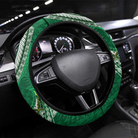 Samoan Siapo Art Tattoo Polynesian Pattern Steering Wheel Cover Green Color - Polynesian Pride