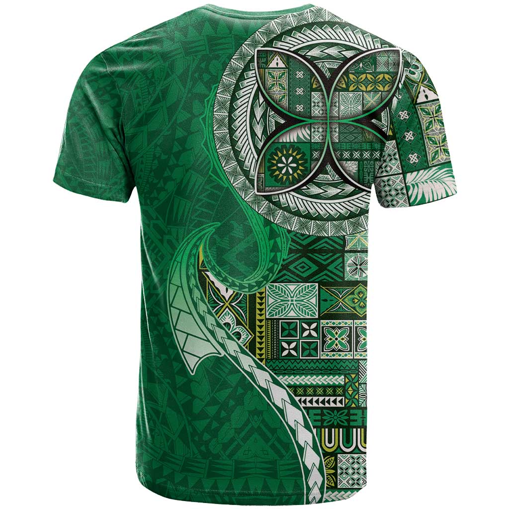 Samoan Siapo Art Tattoo Polynesian Pattern T Shirt Green Color - Polynesian Pride