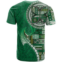 Samoan Siapo Art Tattoo Polynesian Pattern T Shirt Green Color - Polynesian Pride