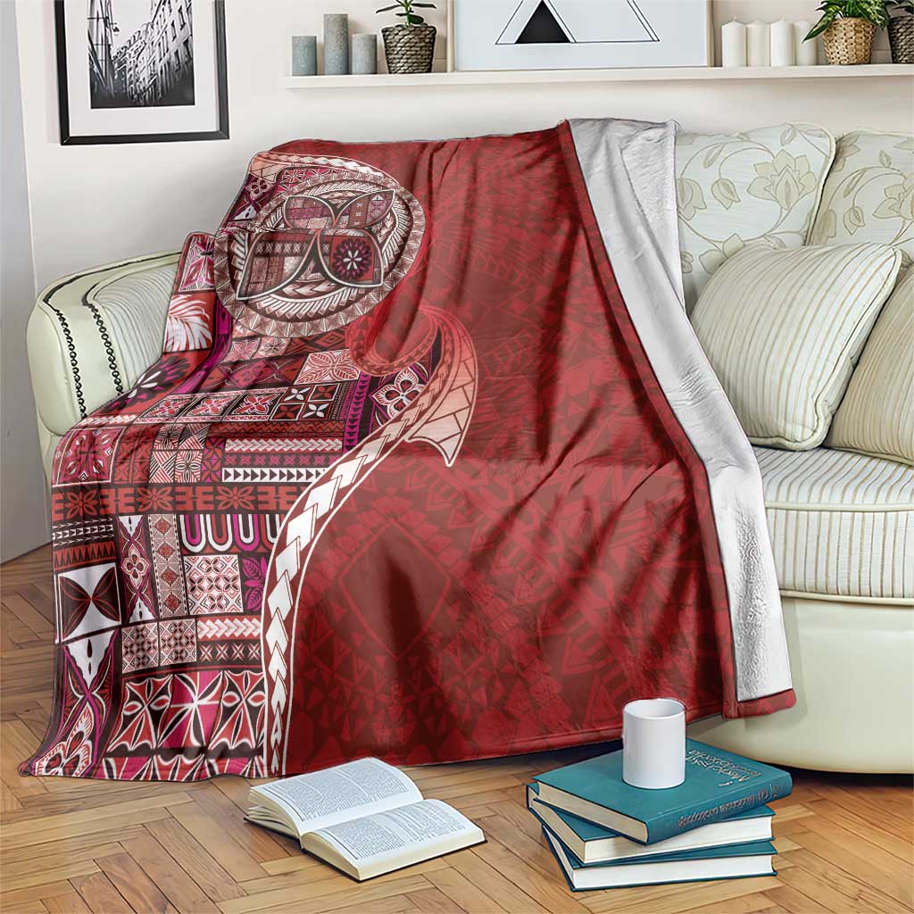 Samoan Siapo Art Tattoo Polynesian Pattern Blanket Red Color LT03 Red - Polynesian Pride