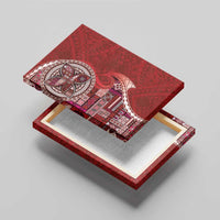 Samoan Siapo Art Tattoo Polynesian Pattern Canvas Wall Art Red Color - Polynesian Pride