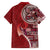 Samoan Siapo Art Tattoo Polynesian Pattern Family Matching Off The Shoulder Long Sleeve Dress and Hawaiian Shirt Red Color - Polynesian Pride