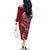 Samoan Siapo Art Tattoo Polynesian Pattern Family Matching Off The Shoulder Long Sleeve Dress and Hawaiian Shirt Red Color - Polynesian Pride