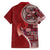 Samoan Siapo Art Tattoo Polynesian Pattern Family Matching Off Shoulder Short Dress and Hawaiian Shirt Red Color - Polynesian Pride