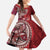Samoan Siapo Art Tattoo Polynesian Pattern Family Matching Short Sleeve Bodycon Dress and Hawaiian Shirt Red Color - Polynesian Pride