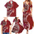 Samoan Siapo Art Tattoo Polynesian Pattern Family Matching Summer Maxi Dress and Hawaiian Shirt Red Color - Polynesian Pride