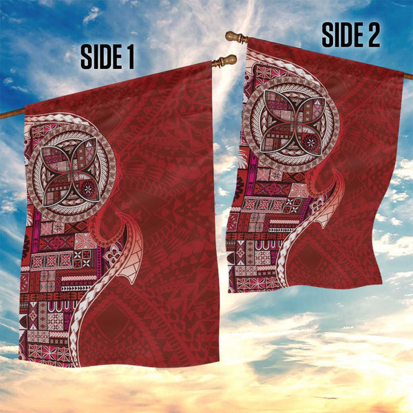 Samoan Siapo Art Tattoo Polynesian Pattern Garden Flag Red Color LT03