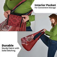 Samoan Siapo Art Tattoo Polynesian Pattern Grocery Bag Red Color - Polynesian Pride