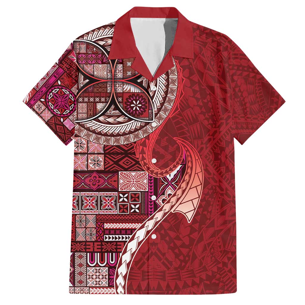 Samoan Siapo Art Tattoo Polynesian Pattern Hawaiian Shirt Red Color - Polynesian Pride
