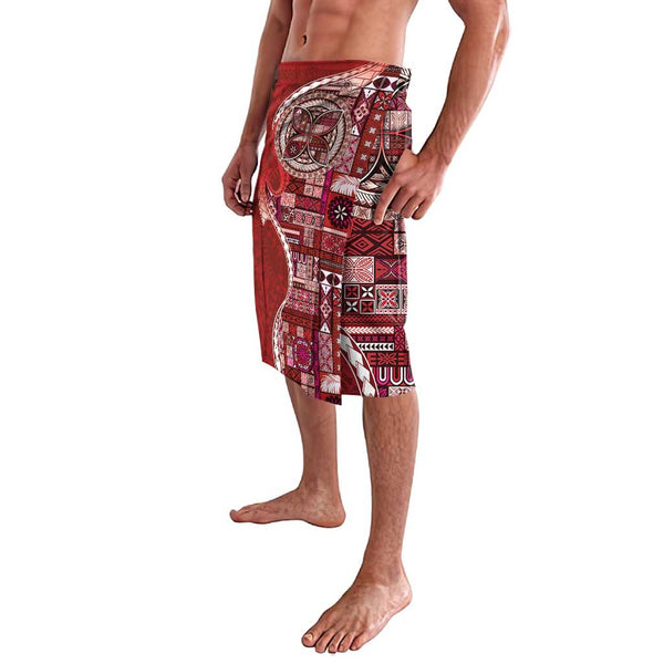 Samoan Siapo Art Tattoo Polynesian Pattern Lavalava Red Color LT03