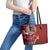Samoan Siapo Art Tattoo Polynesian Pattern Leather Tote Bag Red Color - Polynesian Pride