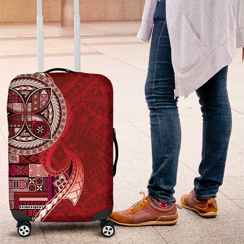 Samoan Siapo Art Tattoo Polynesian Pattern Luggage Cover Red Color LT03 Red - Polynesian Pride