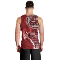 Samoan Siapo Art Tattoo Polynesian Pattern Men Tank Top Red Color - Polynesian Pride