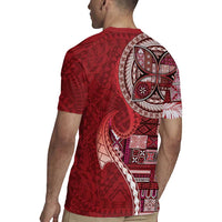 Samoan Siapo Art Tattoo Polynesian Pattern Rugby Jersey Red Color - Polynesian Pride