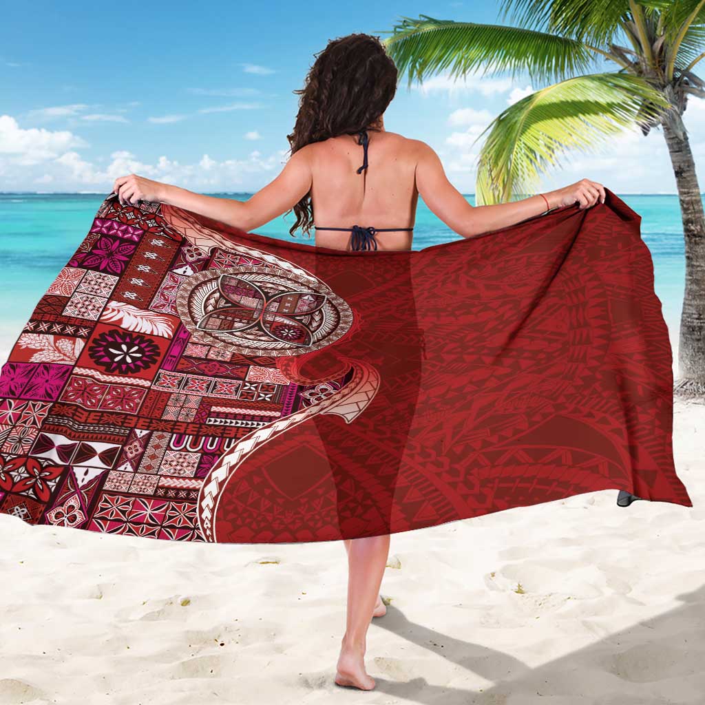Samoan Siapo Art Tattoo Polynesian Pattern Sarong Red Color - Polynesian Pride