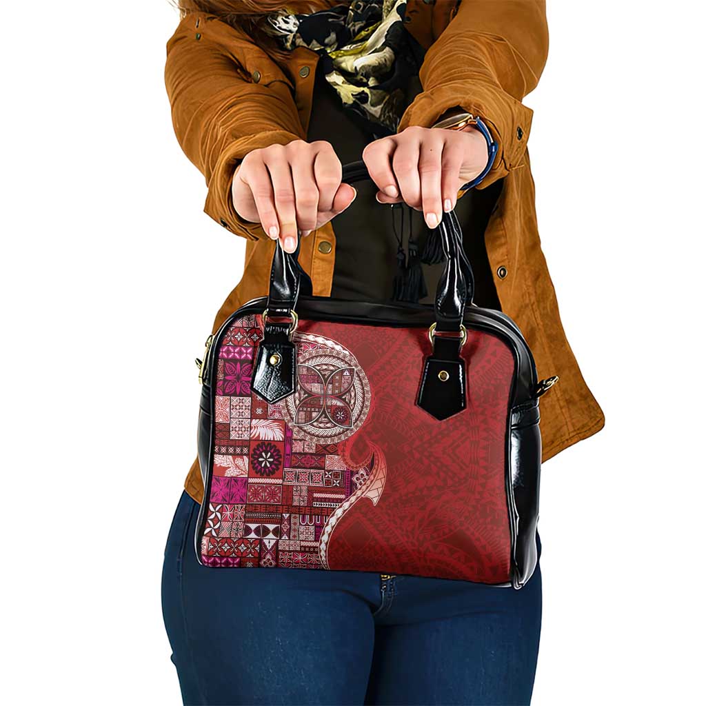 Samoan Siapo Art Tattoo Polynesian Pattern Shoulder Handbag Red Color - Polynesian Pride