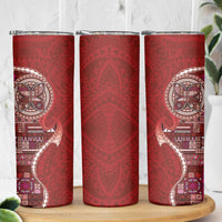 Samoan Siapo Art Tattoo Polynesian Pattern Skinny Tumbler Red Color LT03 - Polynesian Pride