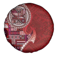 Samoan Siapo Art Tattoo Polynesian Pattern Spare Tire Cover Red Color - Polynesian Pride