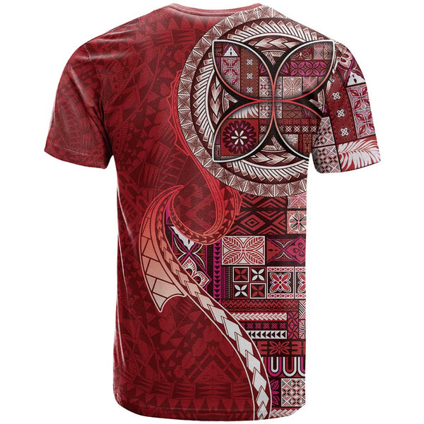 Samoan Siapo Art Tattoo Polynesian Pattern T Shirt Red Color LT03