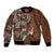 Samoan Siapo Art Tattoo Polynesian Pattern Bomber Jacket Brown Color - Polynesian Pride