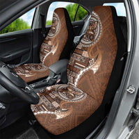 Samoan Siapo Art Tattoo Polynesian Pattern Car Seat Cover Brown Color - Polynesian Pride