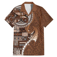 Samoan Siapo Art Tattoo Polynesian Pattern Family Matching Mermaid Dress and Hawaiian Shirt Brown Color - Polynesian Pride