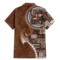 Samoan Siapo Art Tattoo Polynesian Pattern Family Matching Mermaid Dress and Hawaiian Shirt Brown Color - Polynesian Pride