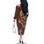 Samoan Siapo Art Tattoo Polynesian Pattern Family Matching Off The Shoulder Long Sleeve Dress and Hawaiian Shirt Brown Color - Polynesian Pride