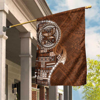 Samoan Siapo Art Tattoo Polynesian Pattern Garden Flag Brown Color - Polynesian Pride