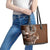 Samoan Siapo Art Tattoo Polynesian Pattern Leather Tote Bag Brown Color - Polynesian Pride