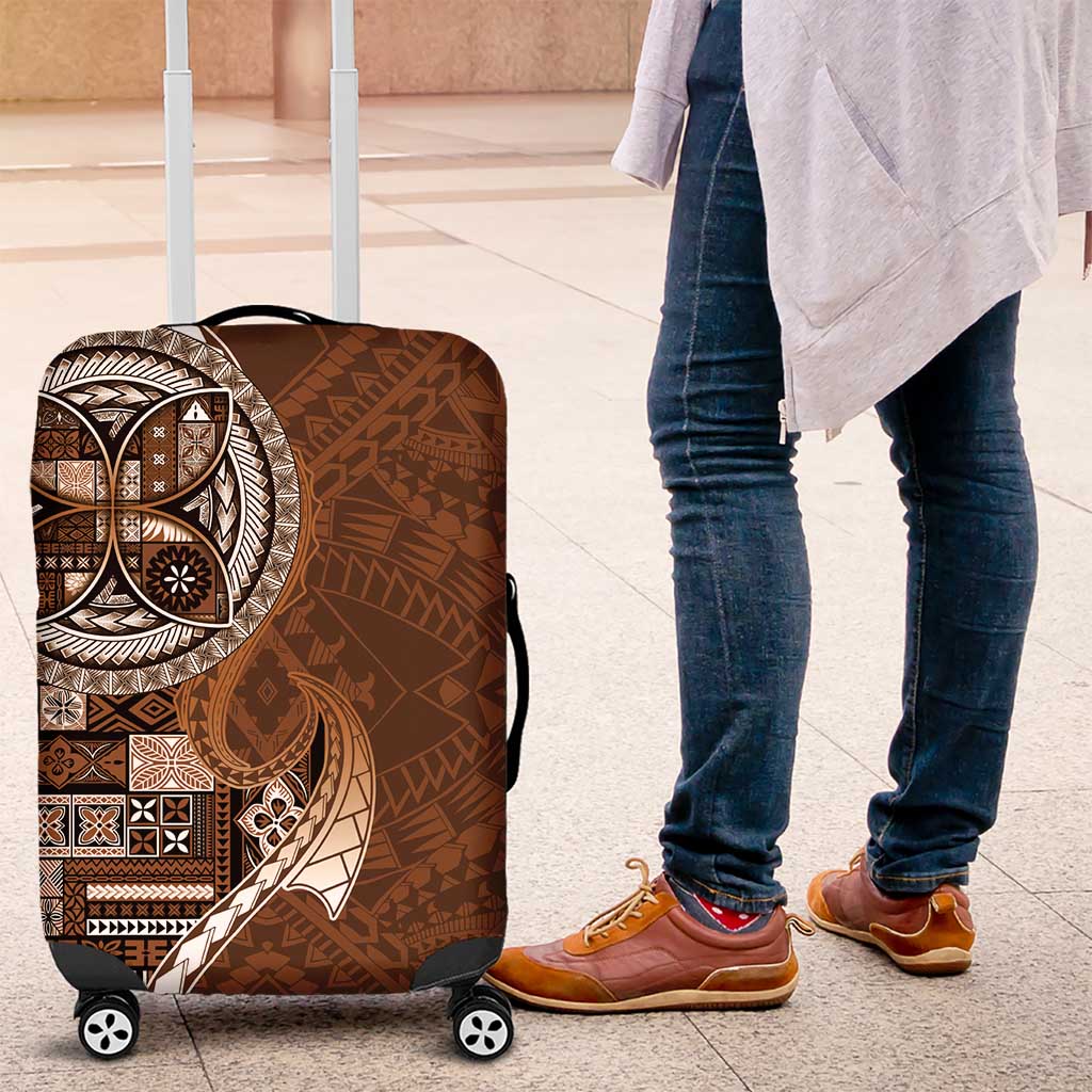 Samoan Siapo Art Tattoo Polynesian Pattern Luggage Cover Brown Color LT03 Brown - Polynesian Pride