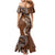 Samoan Siapo Art Tattoo Polynesian Pattern Mermaid Dress Brown Color - Polynesian Pride