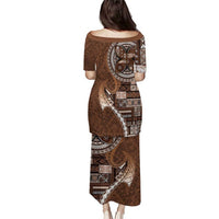 Samoan Siapo Art Tattoo Polynesian Pattern Puletasi Brown Color - Polynesian Pride