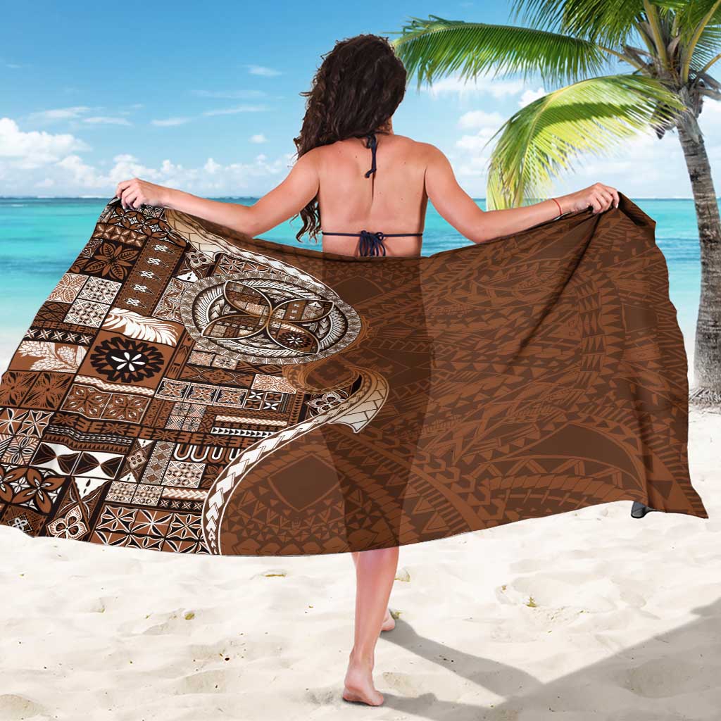 Samoan Siapo Art Tattoo Polynesian Pattern Sarong Brown Color - Polynesian Pride