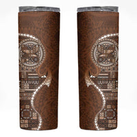 Samoan Siapo Art Tattoo Polynesian Pattern Skinny Tumbler Brown Color LT03 Brown - Polynesian Pride