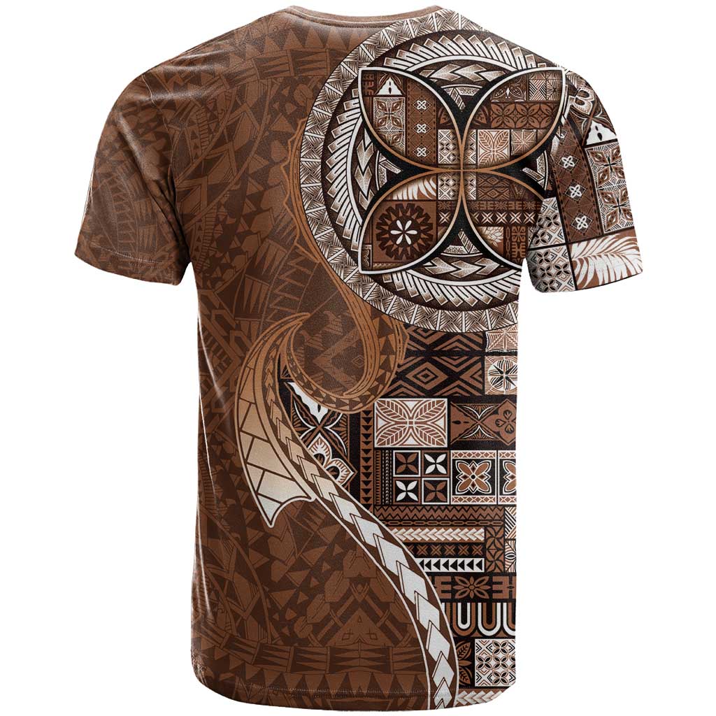 Samoan Siapo Art Tattoo Polynesian Pattern T Shirt Brown Color - Polynesian Pride