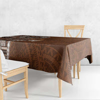 Samoan Siapo Art Tattoo Polynesian Pattern Tablecloth Brown Color - Polynesian Pride
