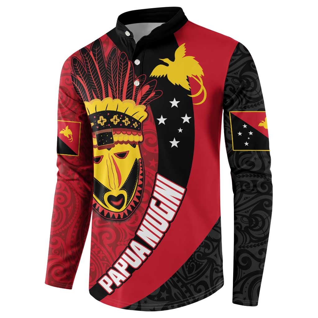Papua New Guinea Mask Festival Button Sweatshirt Papua Niugini Tribe Mask Melanesian Pattern LT03 - Polynesian Pride