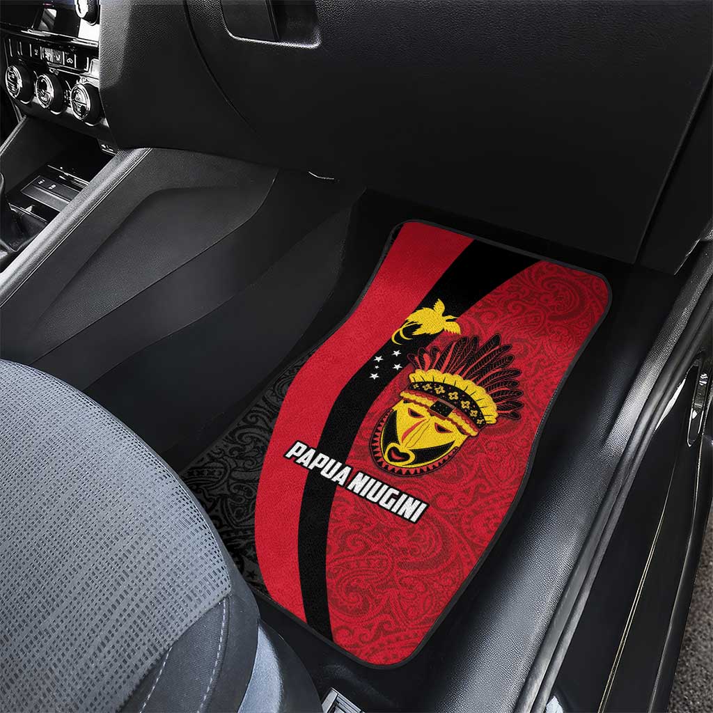 Papua New Guinea Mask Festival Car Mats Papua Niugini Tribe Mask Melanesian Pattern