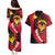 Papua New Guinea Mask Festival Couples Matching Puletasi and Hawaiian Shirt Papua Niugini Tribe Mask Melanesian Pattern