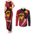 Papua New Guinea Mask Festival Couples Matching Tank Maxi Dress and Long Sleeve Button Shirt Papua Niugini Tribe Mask Melanesian Pattern