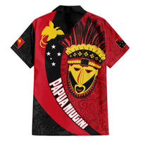Papua New Guinea Mask Festival Family Matching Off The Shoulder Long Sleeve Dress and Hawaiian Shirt Papua Niugini Tribe Mask Melanesian Pattern LT03 - Polynesian Pride