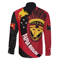 Papua New Guinea Mask Festival Family Matching Off The Shoulder Long Sleeve Dress and Hawaiian Shirt Papua Niugini Tribe Mask Melanesian Pattern LT03 - Polynesian Pride